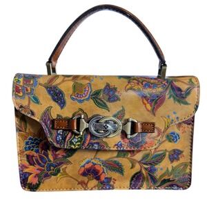 Patricia Nash Porcili Leather Top-Handle Crossbody Bag- Print Floral MSRP